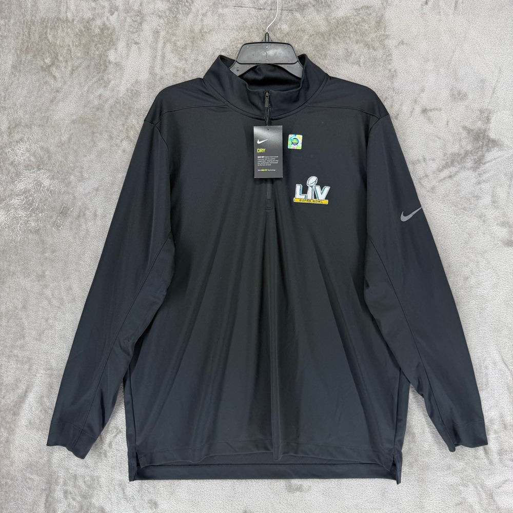 Nike Golf Mens Super Bowl LIV Dri-FIT 1/4 Zip Pullover Black BV6044-010 XL